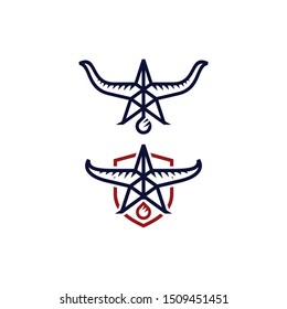 horn oil and gas logo icon vector