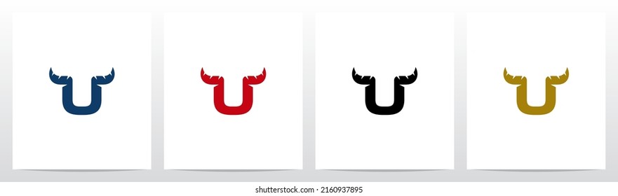 Horn On Letter Logo Design U