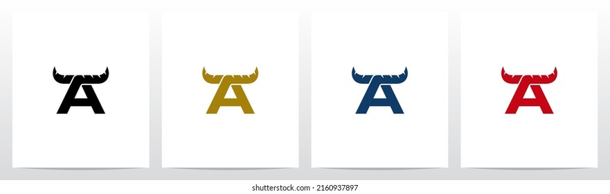 Horn On Letter Logo Design A