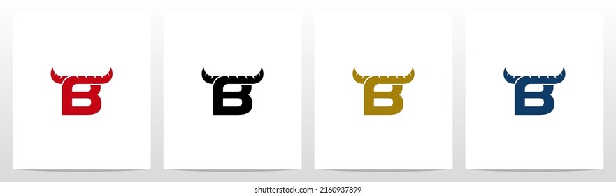 Horn On Letter Logo Design B