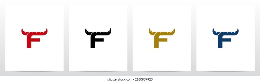 Horn On Letter Logo Design F