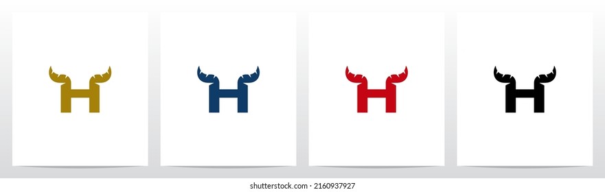 Horn On Letter Logo Design H