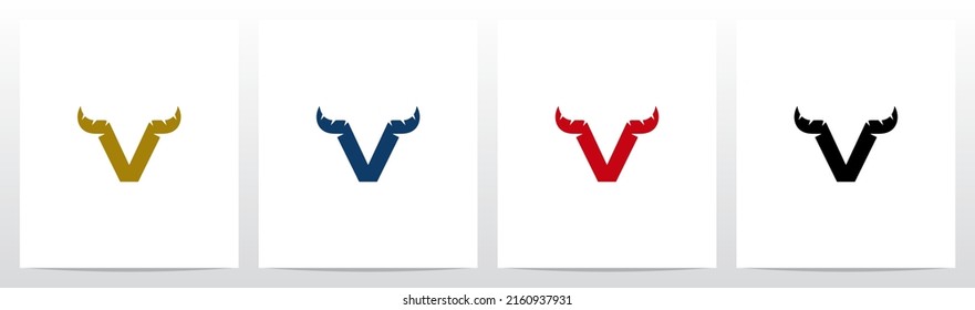 Horn On Letter Logo Design V