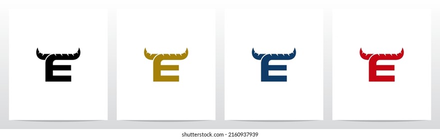 Horn On Letter Logo Design E Stock Vector (Royalty Free) 2160937939 ...