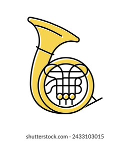 horn orchestra musician instrument color icon vector. horn orchestra musician instrument sign. isolated symbol illustration