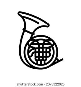 horn orchestra musician instrument line icon vector. horn orchestra musician instrument sign. isolated contour symbol black illustration
