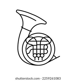 horn orchestra musician instrument line icon vector. horn orchestra musician instrument sign. isolated contour symbol black illustration