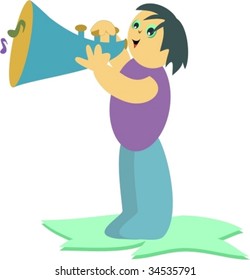 Horn Player Vector