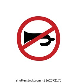 horn prohibited sign doodle icon, vector illustration
