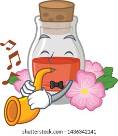 With horn rose seed oil the cartoon shape