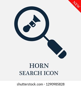 Horn search icon. Editable Horn search icon for web or mobile.
