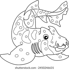 Horn Shark Isolated Coloring Page for Kids