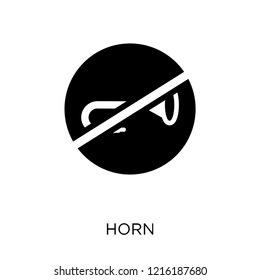 Horn sign icon. Horn sign symbol design from Traffic signs collection. Simple element vector illustration on white background.