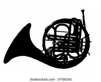 horn silhouette isolated vector illustration