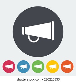 Horn. Single flat icon on the circle. Vector illustration.