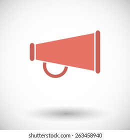 Horn. Single flat icon on white background. Vector illustration.
