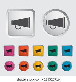 Horn single icon. Vector illustration.