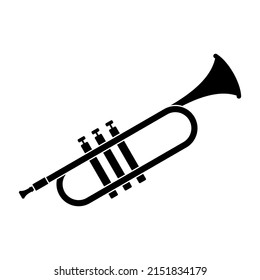 Horn trumpet icon musical instrument isolated on white background. Royal fanfare for play music. Vector illustration