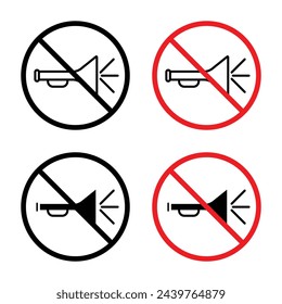 Horn Usage Prohibition in Quiet Zone. No Honking Allowed. Silence Area Traffic Sign