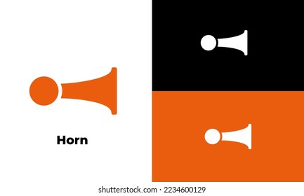 horn vector icon color simple design, symbol camping