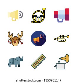 horn vector icon set