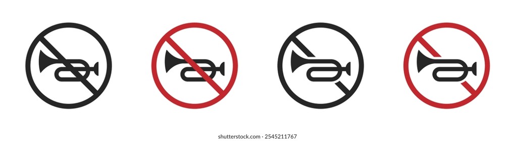 Horn vector illustrations set. Beep vector icon. Horn icon