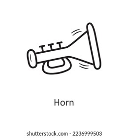 Horn-Vektorgrafik-Symbol Design-Illustration. Neujahrssymbol auf weißem Hintergrund EPS10-Datei