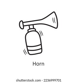 Horn vector outline Icon Design illustration. New Year Symbol on White background EPS 10 File