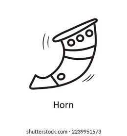 Horn Vector Outline Icon Design illustration. Medieval Symbol on White background EPS 10 File