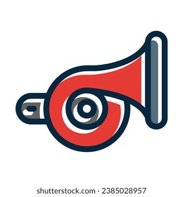 Horn Vector Thick Line Filled Dark Colors Icons For Personal And Commercial Use.
