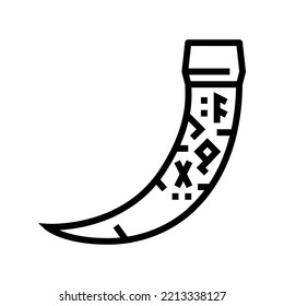 Horn-Viking Linie Symbol Vektor. Hornhautschild. isoliertes Kontursymbol