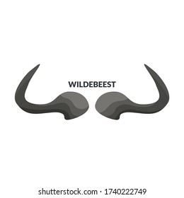 Horn wildebeest vector icon.Cartoon vector icon isolated on white background horn wildebeest.