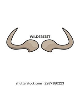 Horn wildebeest vector icon.Color vector icon isolated on white background horn wildebeest.