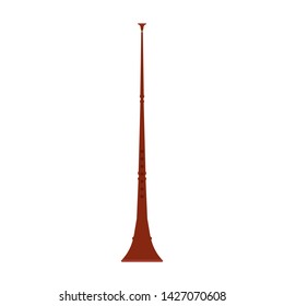 Horn wooden music instrument illustration vector flat icon. Sound orchestra art classical concert. Acoustic pictogram element