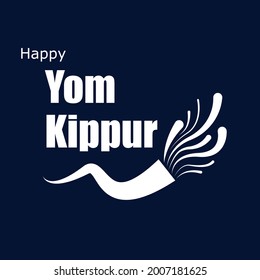 Horn for the Yom Kippur holiday, vector art illustration.