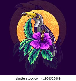 hornbill bird animal mascot logo illustration for your merchandise or business
