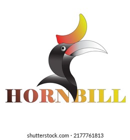 Ilustración con el logotipo del icono del vector de estilo plano Buenbill Bird