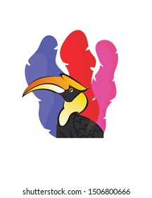 Hornbill bird vector logo design.