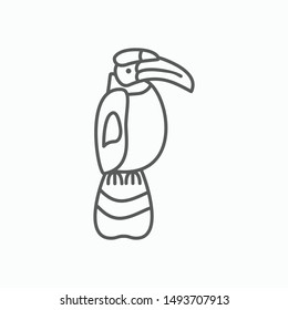 hornbill icon, bird vector, animal illustration