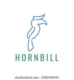 Hornbill logo design template. Hornbill bird logo design