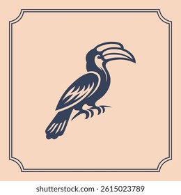 Hornbill stylish logo silhouette illustration