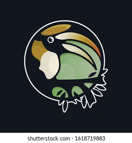 hornbill vector design a bird animal icon  