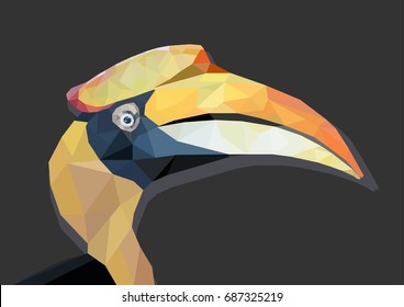 hornbill vector polygon geometric