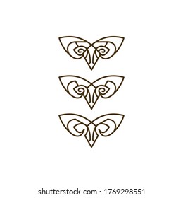 horned animal line art logo icon vector symbol