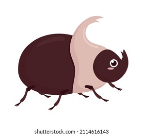 horned beetle design over white