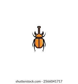 Horned beetle isolated vector graphics