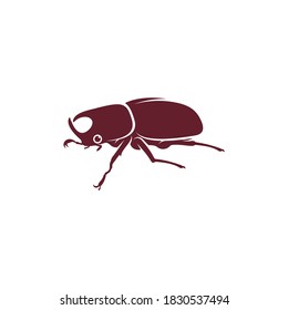 horned beetle vector illustration, simple and creative design 