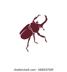 horned beetle vector illustration, simple and creative design 