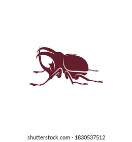 horned beetle vector illustration, simple and creative design 