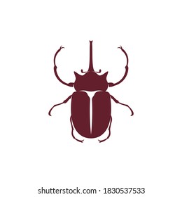 horned beetle vector illustration, simple and creative design 
